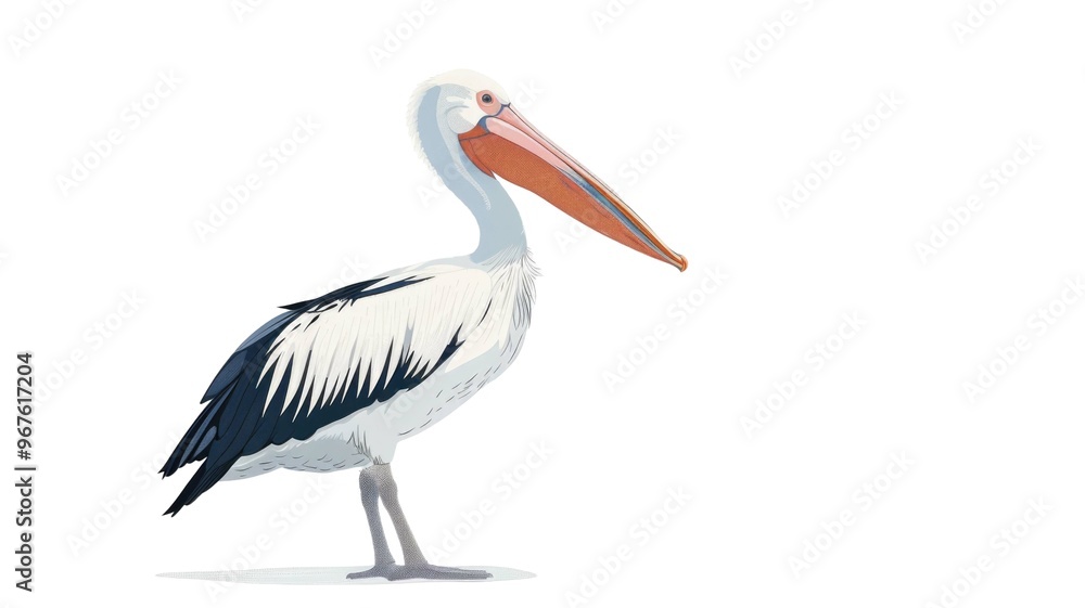 Fototapeta premium Pelican Bird Isolated on Png Background.