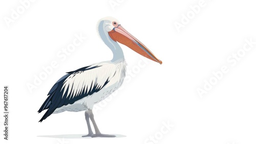 Pelican Bird Isolated on Png Background.