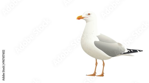 Seagull Bird Character Isolated on Png Background. photo