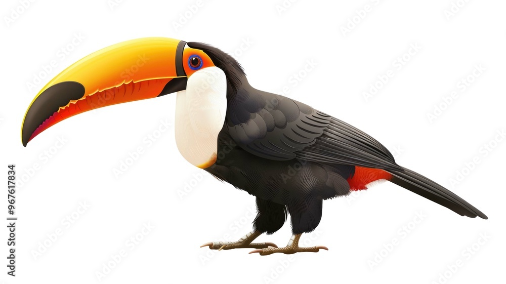 Naklejka premium Toucan Bird Character Isolated Png.
