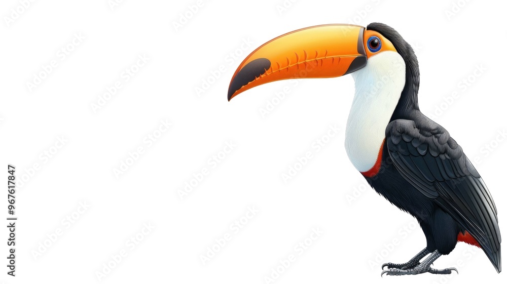 Naklejka premium Toucan Bird Character Isolated Png.