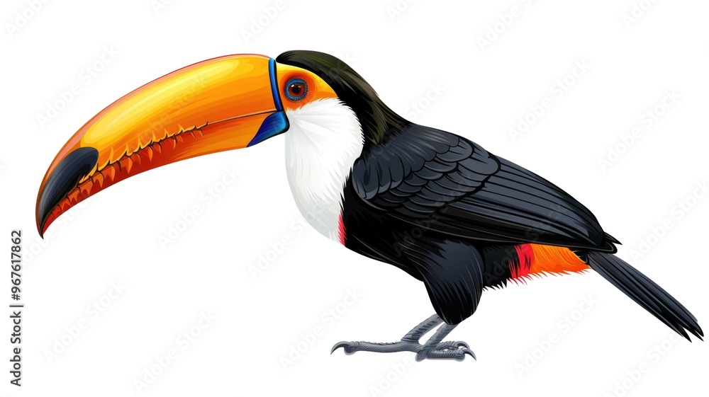 Obraz premium Toucan Bird Character Isolated on Png Background.