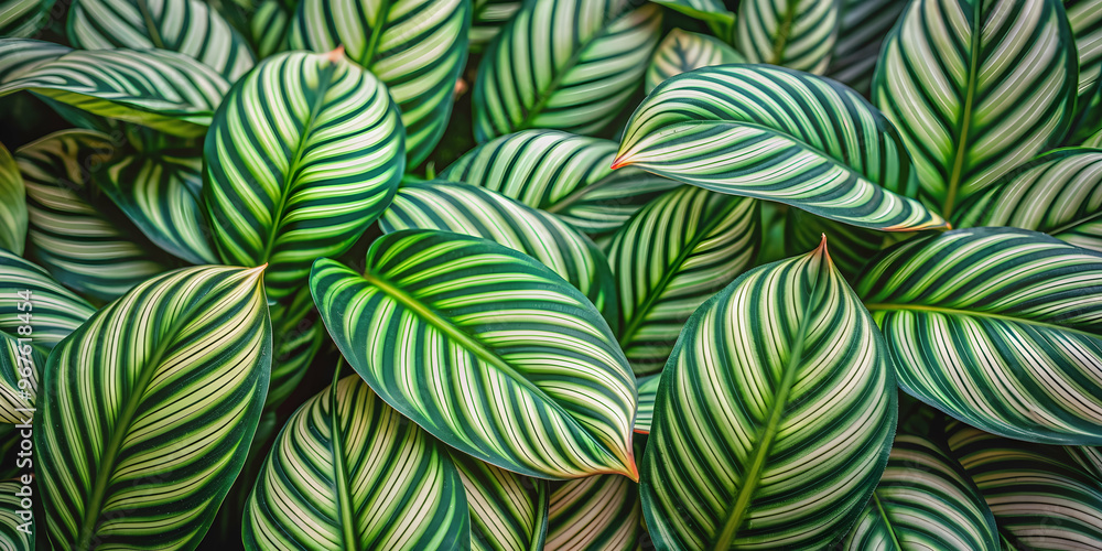 Close up of intricate Calathea Orbifolia leaves with unique patterns and colors, Calathea Orbifolia, close-up, leaves, tropical Close up of intricate Calathea Orbifolia leaves with unique patterns and colors, Calathea Orbifolia, close-up, leaves, tropical