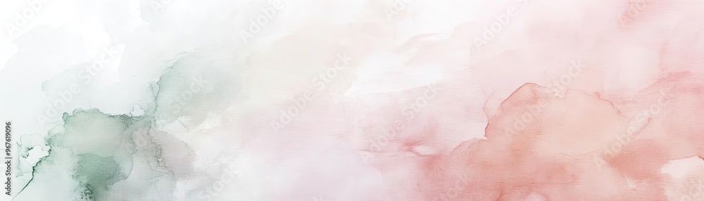 Fototapeta premium A soft, abstract watercolor background featuring gentle hues of pink and green, perfect for design and artistic projects.