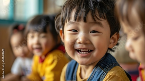 asian children are in a good mood, relaxed, happy, recreation, living room, childhood, lifestyle, preschooler, study, family,