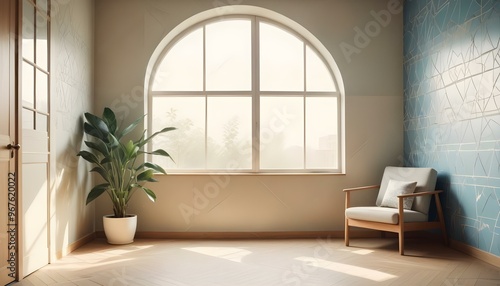 Photo interior modern design room 3d illustration;