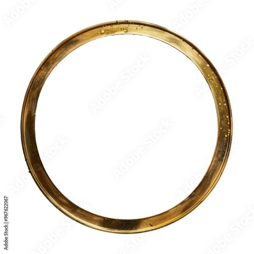 Golden Round Shape Isolated on Png Background.