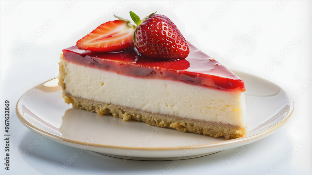 Strawberry cheesecake slice on a plate, isolated on background , dessert, food, sweets, delicious, gourmet, pastry Strawberry cheesecake slice on a plate, isolated on background , dessert, food, sweets, delicious, gourmet, pastry