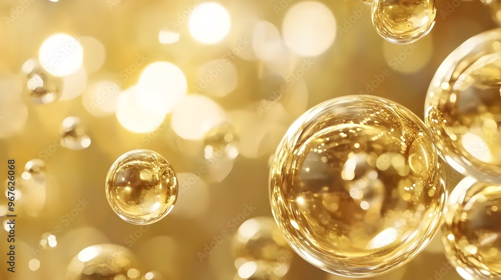 Golden Oil Bubbles Abstract Motion for Cosmetics Marketing Golden Oil Bubbles Abstract Motion for Cosmetics Marketing