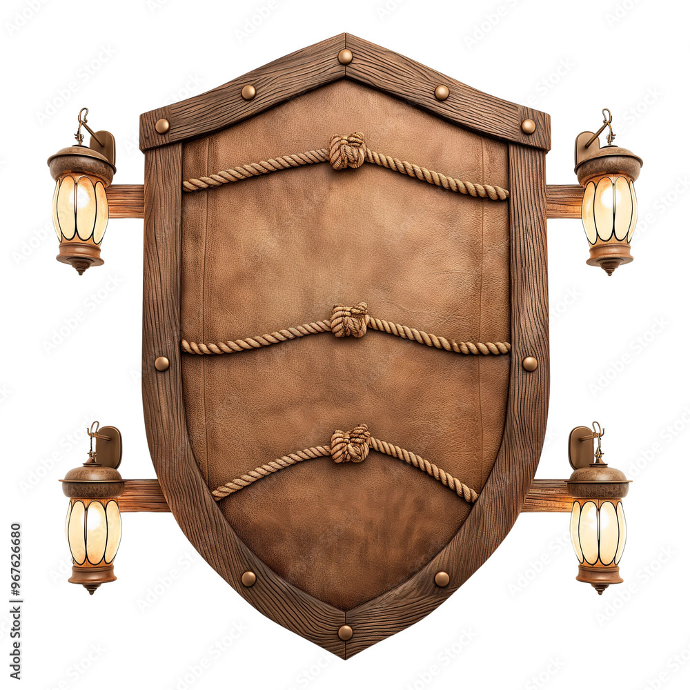 Fototapeta premium wooden decorative element and lamp model 62