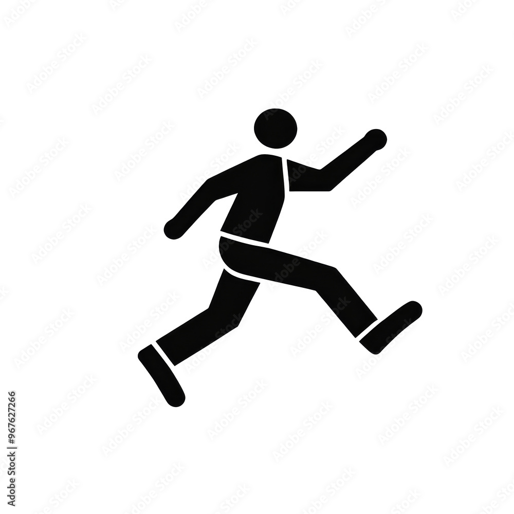 Dynamic figure running in minimalist black design, cut out transparent Dynamic figure running in minimalist black design, cut out transparent