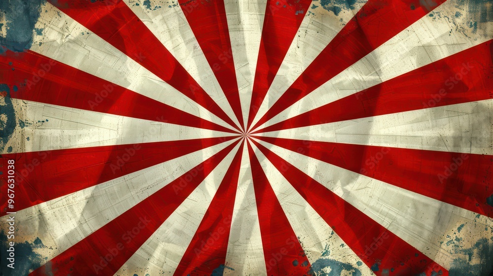 custom made wallpaper toronto digitalA vintage-style radial pattern featuring alternating red and white stripes, creating a dynamic background effect.