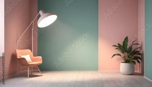 Photo interior modern design room 3d illustration;