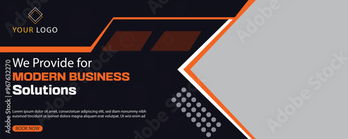 social media banner design with image and background 