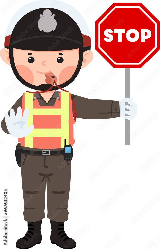 police officer making a stop sign police officer making a stop sign