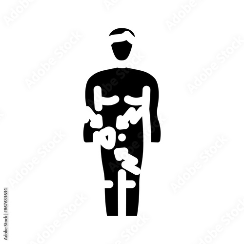 inguinal herniorrhaphy surgery glyph icon vector. inguinal herniorrhaphy surgery sign. isolated symbol illustration