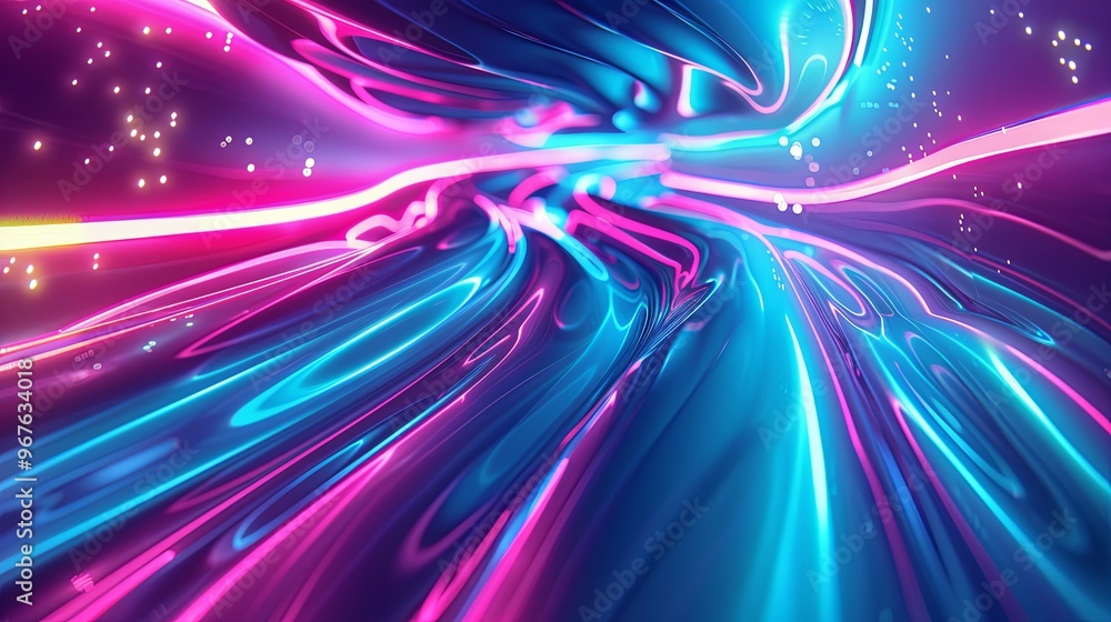 Abstract Swirling Neon Lights in Blue and Pink Abstract Swirling Neon Lights in Blue and Pink