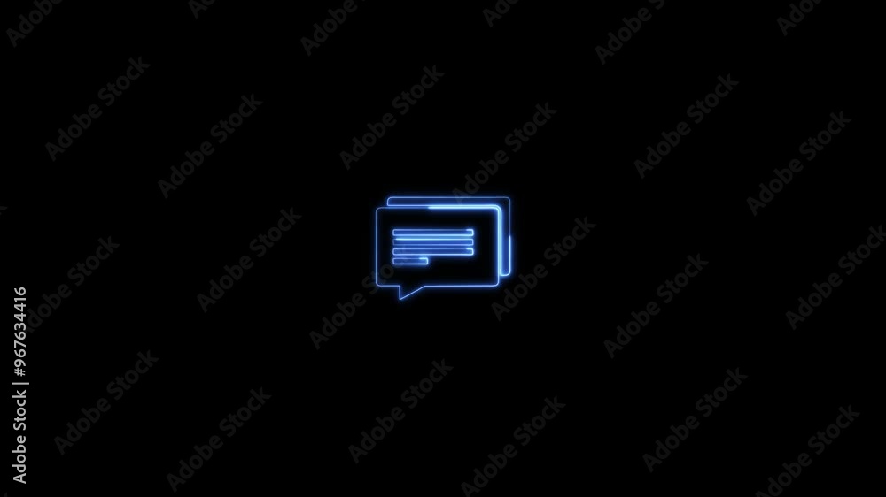 Glowing neon line massage icon animation Glowing neon line massage icon animation