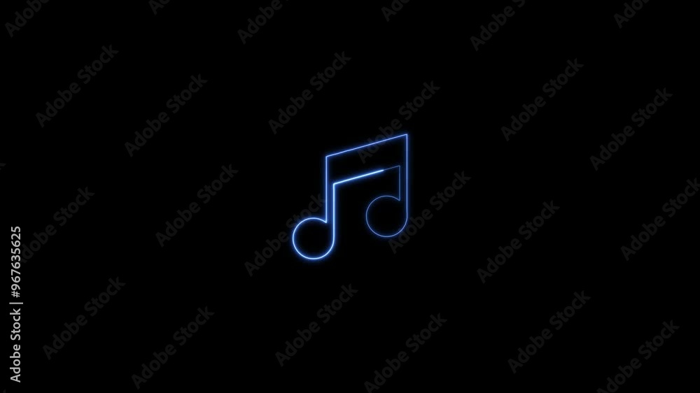 Neon music icon. Single glowing musical note. Musical notes. Music sheet. Line art. Musical symbols. Isolated on black background. Neon music icon. Single glowing musical note. Musical notes. Music sheet. Line art. Musical symbols. Isolated on black background.