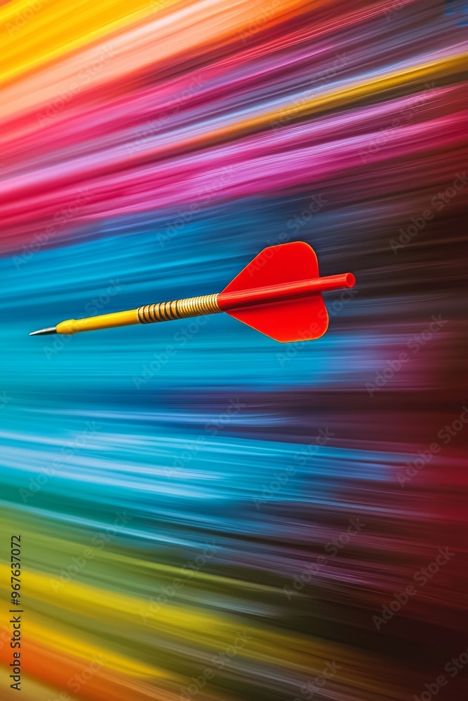 A flying dart with motion blur background A flying dart with motion blur background
