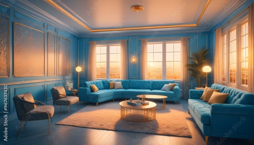 Photo interior modern design room 3d illustration; Photo interior modern design room 3d illustration;