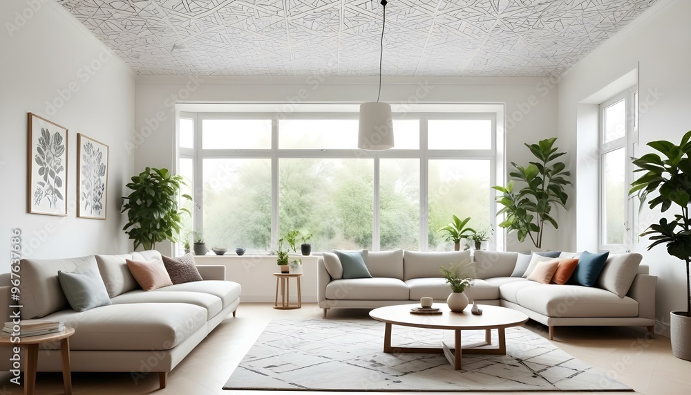 Fototapeta premium Photo interior modern design room 3d illustration;