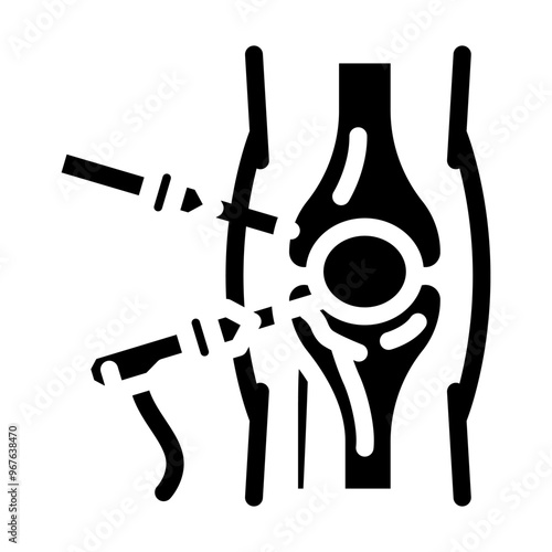 arthroscopy surgery glyph icon vector. arthroscopy surgery sign. isolated symbol illustration