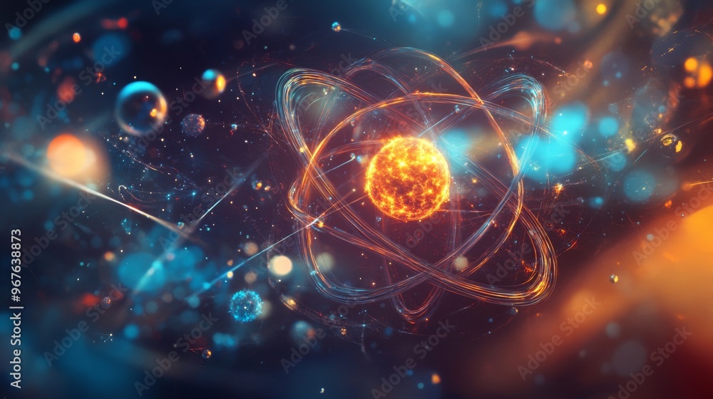 A stylized image of atomic orbits and particles, showcasing the abstract concept of atoms and their interactions in a creative manner. A stylized image of atomic orbits and particles, showcasing the abstract concept of atoms and their interactions in a creative manner.
