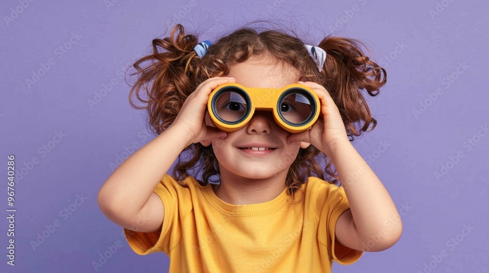 Child using paper binoculars in a studio setting, capturing a moment of imaginative exploration and engagement. Child using paper binoculars in a studio setting, capturing a moment of imaginative exploration and engagement.