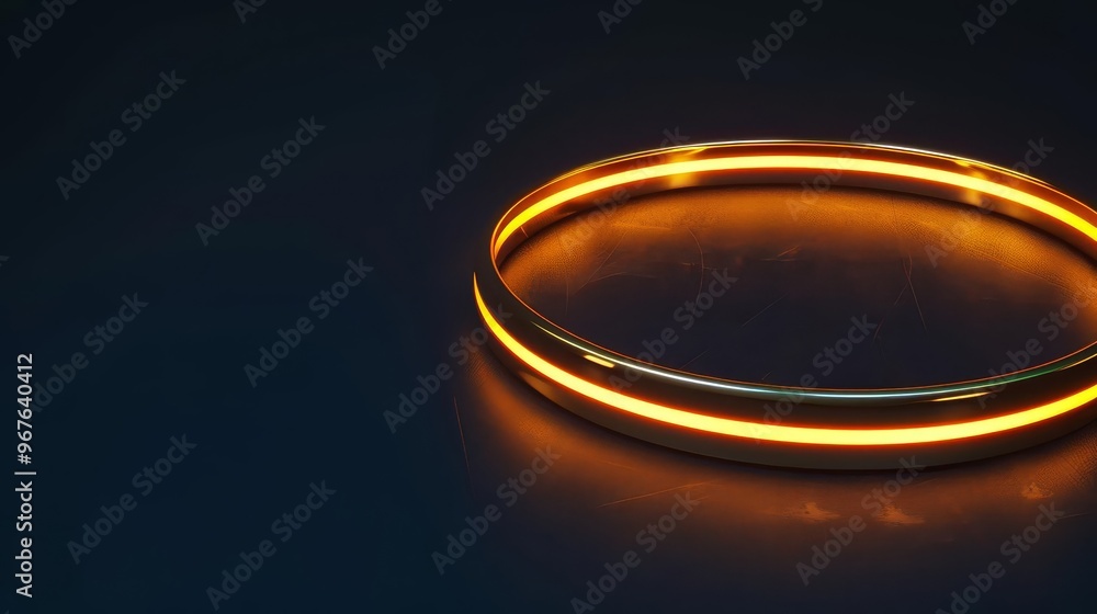 Glowing orange ring on a dark background. Glowing orange ring on a dark background.