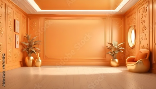 Photo interior modern design room 3d illustration;