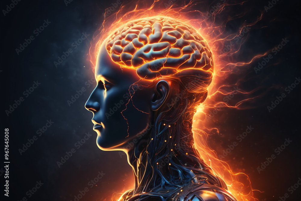 Obraz premium Scientifical illustration of human brain 