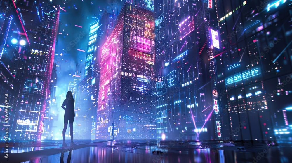 Fototapeta premium Insurance companies developing policies for digital assets and activities within the metaverse
