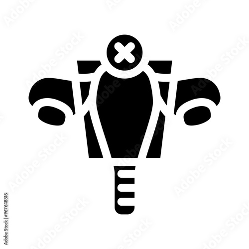 hysterectomy surgery glyph icon vector. hysterectomy surgery sign. isolated symbol illustration