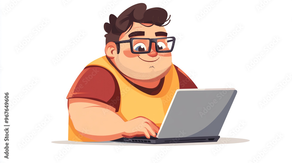 A young person with glasses focused on a laptop while engaged in an online activity at home