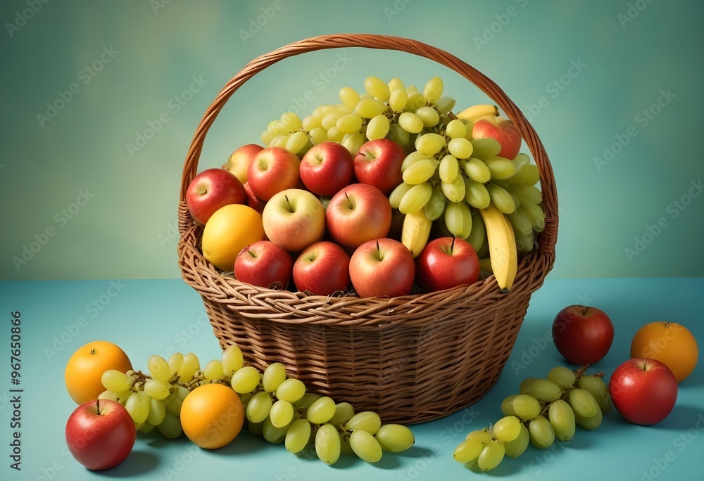 Freshness and variety of healthy fruits on wooden table generated by artificial intelligence Freshness and variety of healthy fruits on wooden table generated by artificial intelligence