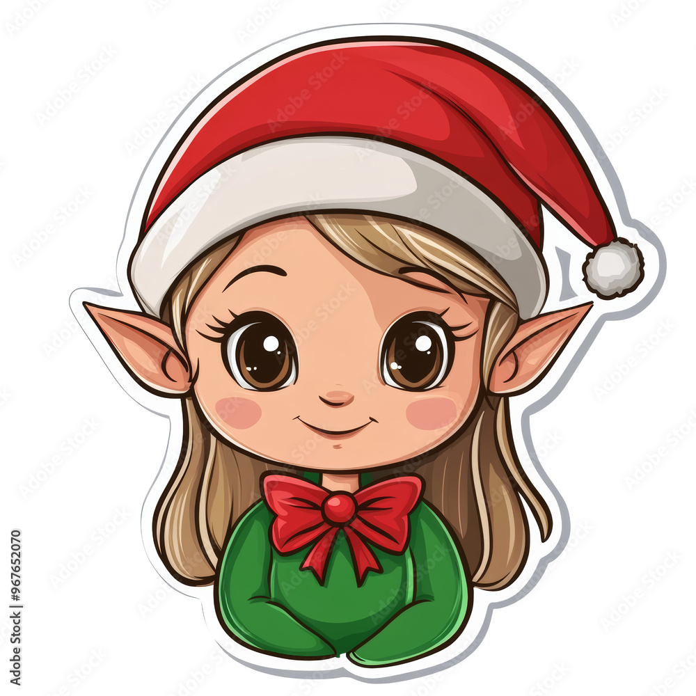 Cheerful young elf in a festive Christmas outfit, cut out transparent Cheerful young elf in a festive Christmas outfit, cut out transparent