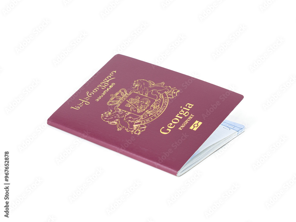 Georgian passport isolated on white Georgian passport isolated on white