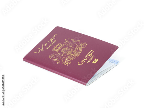 Georgian passport isolated on white