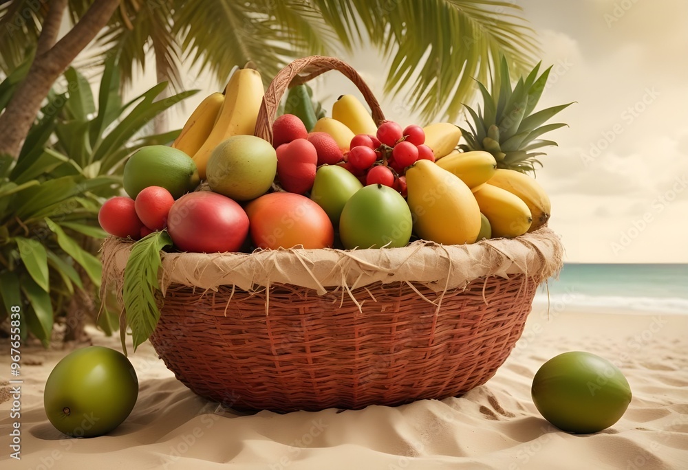 Freshness and variety of healthy fruits on wooden table generated by artificial intelligence Freshness and variety of healthy fruits on wooden table generated by artificial intelligence