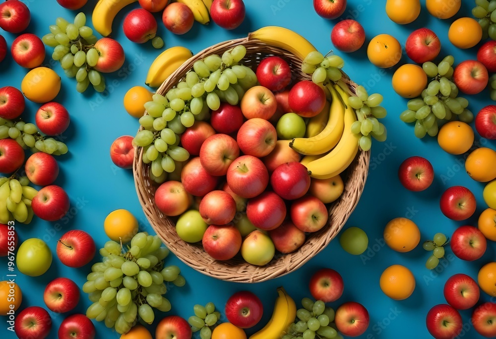 Freshness and variety of healthy fruits on wooden table generated by artificial intelligence Freshness and variety of healthy fruits on wooden table generated by artificial intelligence
