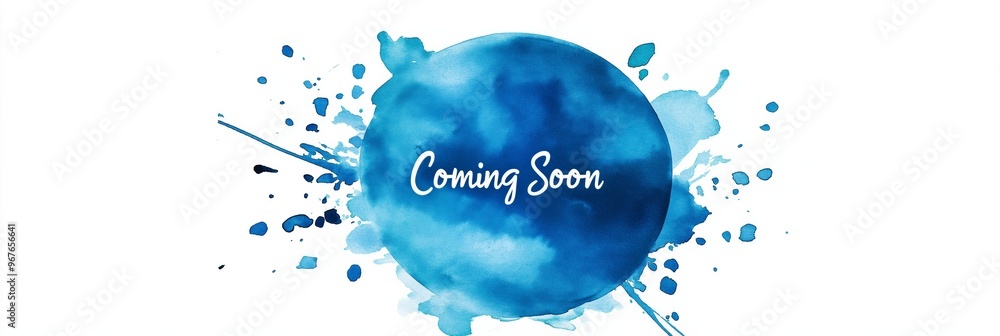 Fototapeta premium A blue splash of paint with the words 