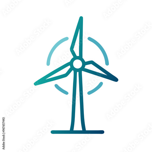 Wind turbine icon, renewable energy and clean power concept

