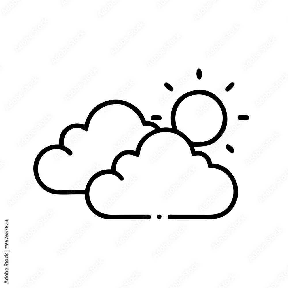 Sun and Clouds Icon, Weather and Climate Symbol
Sun and Clouds Icon, Weather and Climate Symbol