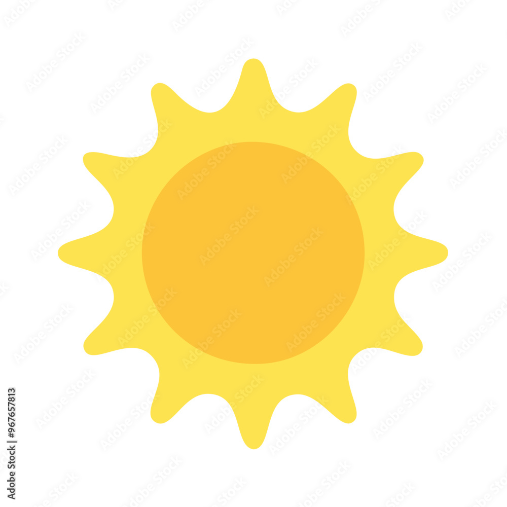 Sun Icon, Bright Yellow, Flat Weather Symbol
Sun Icon, Bright Yellow, Flat Weather Symbol
