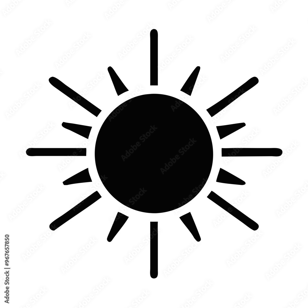 Sun Icon, Black Solid Outline, Weather and Energy Symbol
Sun Icon, Black Solid Outline, Weather and Energy Symbol