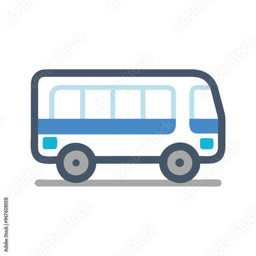 Simple bus icon, public transportation vehicle illustration