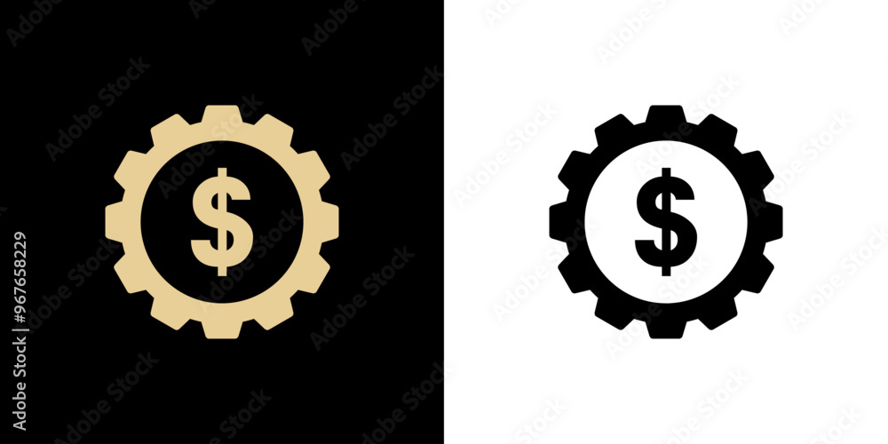 Gear Wheel and dollar symbol - vector element for finance and industry logo. Gear Wheel and dollar symbol - vector element for finance and industry logo.