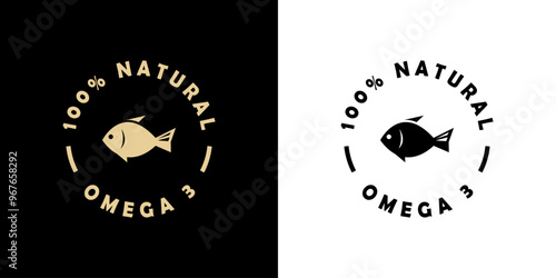 Omega 3 - Golden Stamp for supplement labeling.