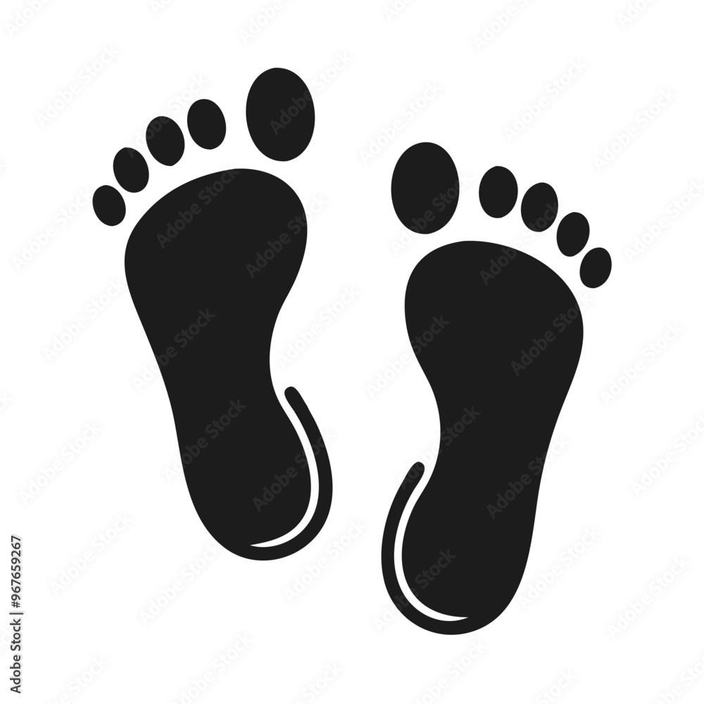 Black footprints icon, minimalist design, human steps symbol
Black footprints icon, minimalist design, human steps symbol